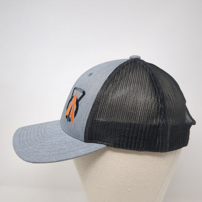 Richardson Snapback Mesh Back Trucker Hat Gray Small Embroidered Logo
