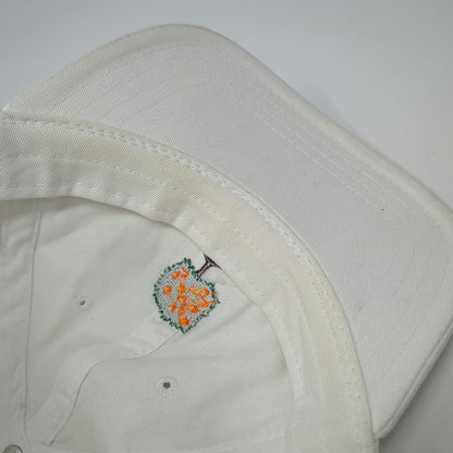 Pukka Baseball Cap White OSFM Slideback Orange Tree Golf Club Embroidered Hat