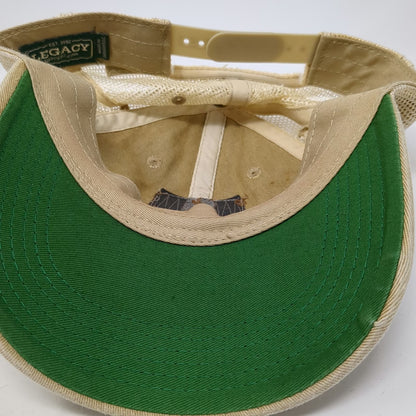Legacy Trucker Hat Beige One Size Mesh Back Leather Patch Stone Harbor NJ Hat