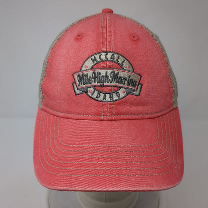 Mile High Marina McCall Idaho Snapback Trucker Hat Pink OS Classic Cut Ahead