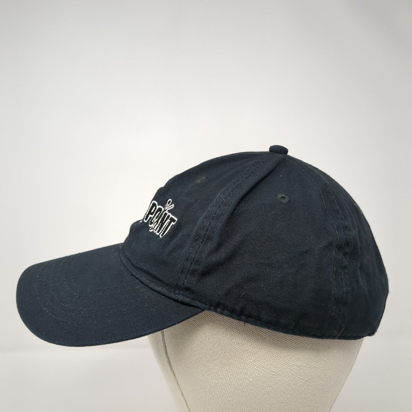 Tennis Point Strapback Hat Black One Size Adjustable Embroidered Port & Company