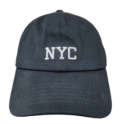 Unbranded Men's Slideback Hat Blue Size 56-60CM Embroidered NYC Logo Cotton