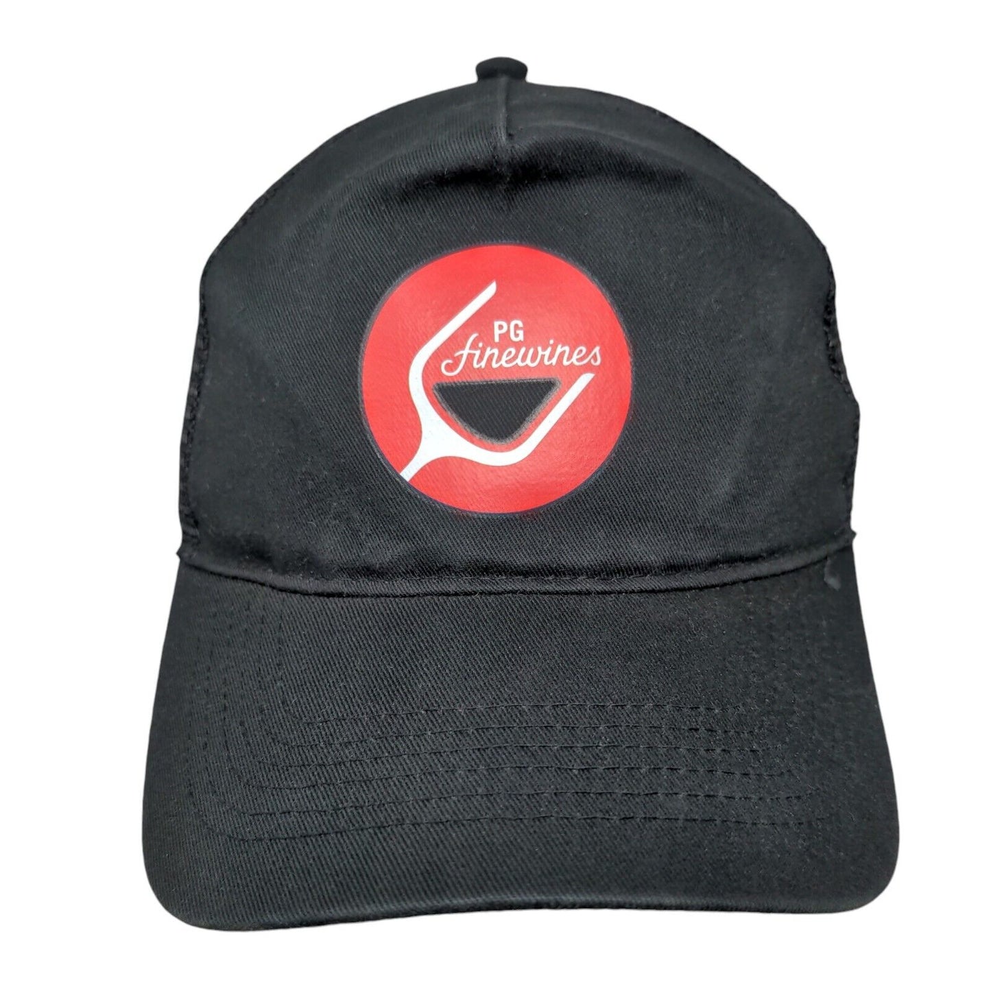 PG Fine Wines Snapback Mesh Back Trucker Hat Black One Size Beechfield