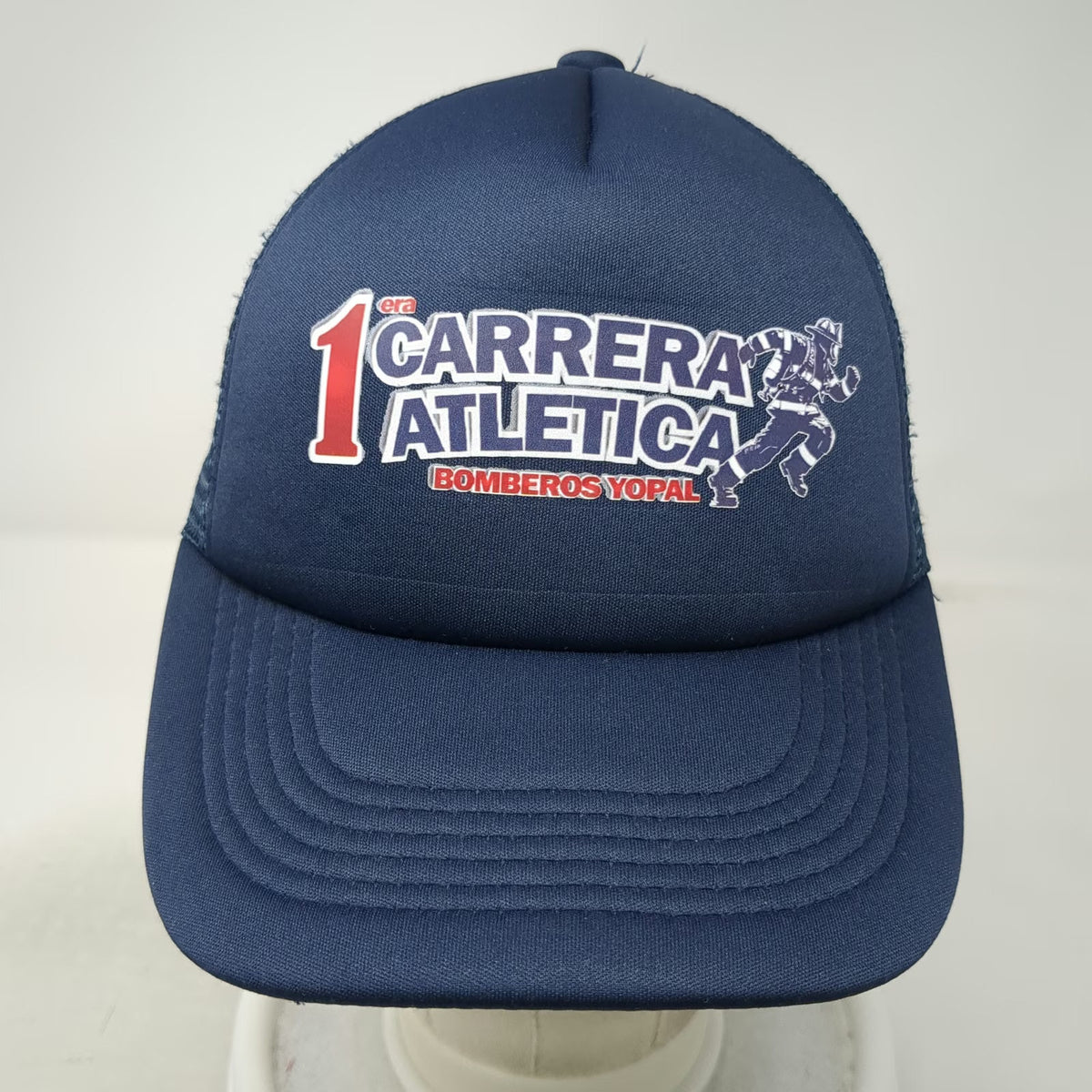 Blue Trucker Hat One Size Mesh Back Firefighter Athletic Race Bomberos