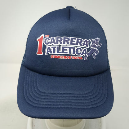 Blue Trucker Hat One Size Mesh Back Firefighter Athletic Race Bomberos