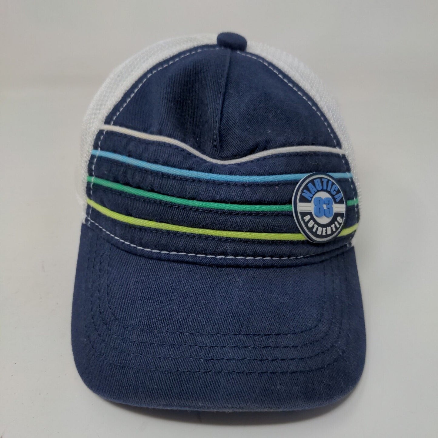 Nautica Baby Strapback Mesh Back Hat Blue White Size XS 3-12 Months Striped