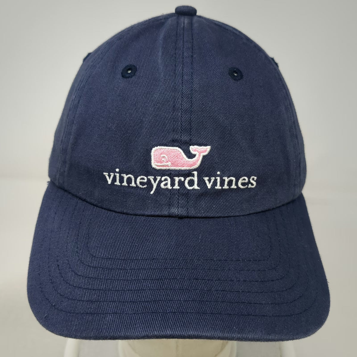 Vineyard Vines Baseball Cap Blue One Size Whale Logo Strapback Cotton Fabric Hat