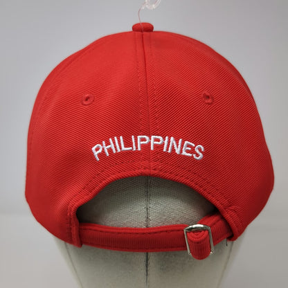 Philippines Jeepney Baseball Cap Red One Size Textured Embroidered Slideback Hat