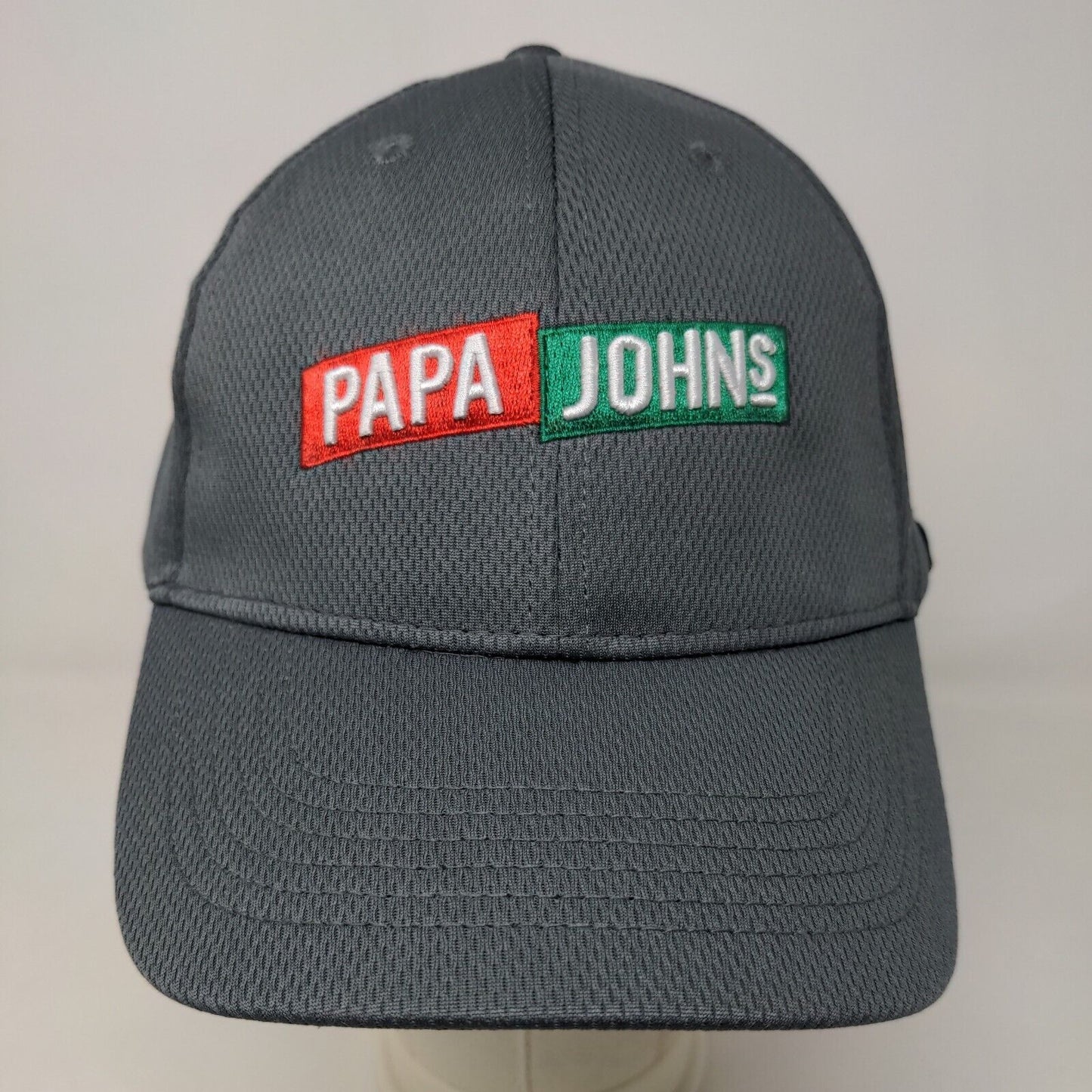 Papa Johns Men's Strapback Hat Gray Embroidered Logo Employee Uniform