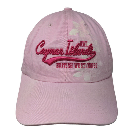 Cayman Islands British West Indies Slideback Hat Pink One Size Embroidered