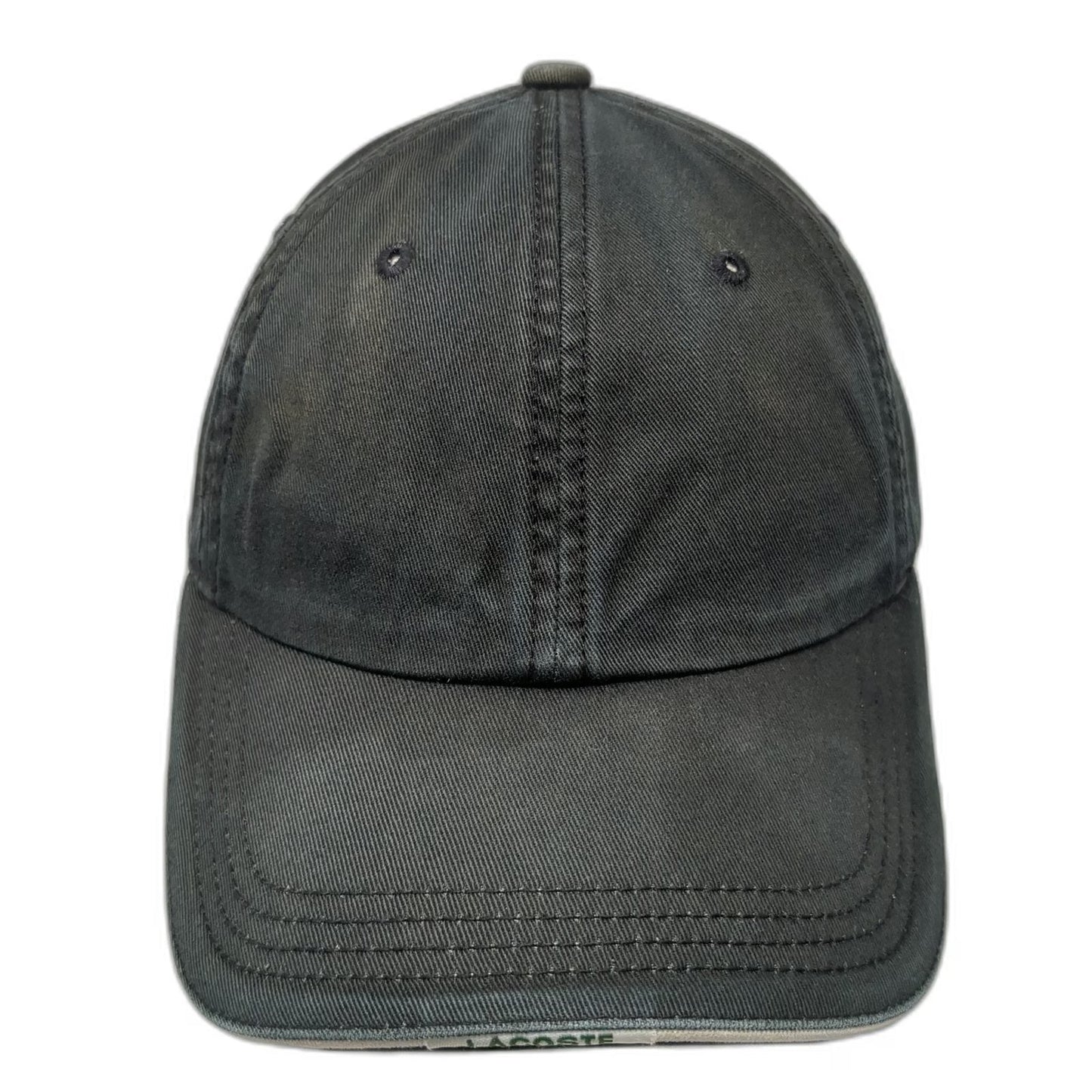 Lacoste Baseball Cap Black One Size Adjustable Slideback Cotton Hat Logo Design