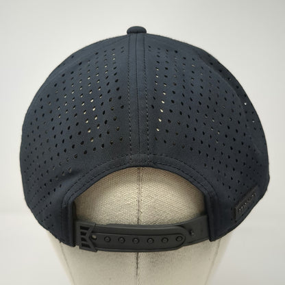 Melin Trucker Hat Black L Hydro Trenches Perforated Snapback Brim Rubber Logo