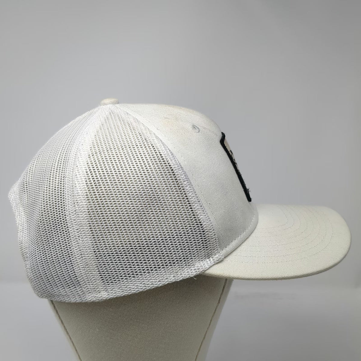 Alpine Design Trucker Hat White One Size Mountain Patch Mesh Back Snapback Cap