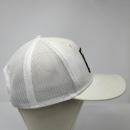Alpine Design Trucker Hat White One Size Mountain Patch Mesh Back Snapback Cap