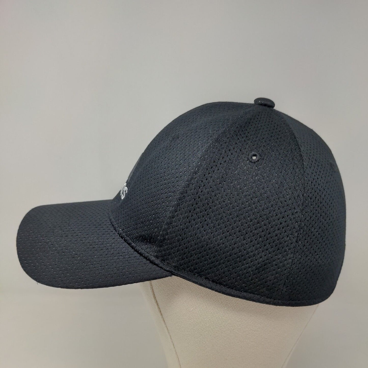 Adidas Men's Fitted Hat Black Size S/M Embroidered Logo Polyester