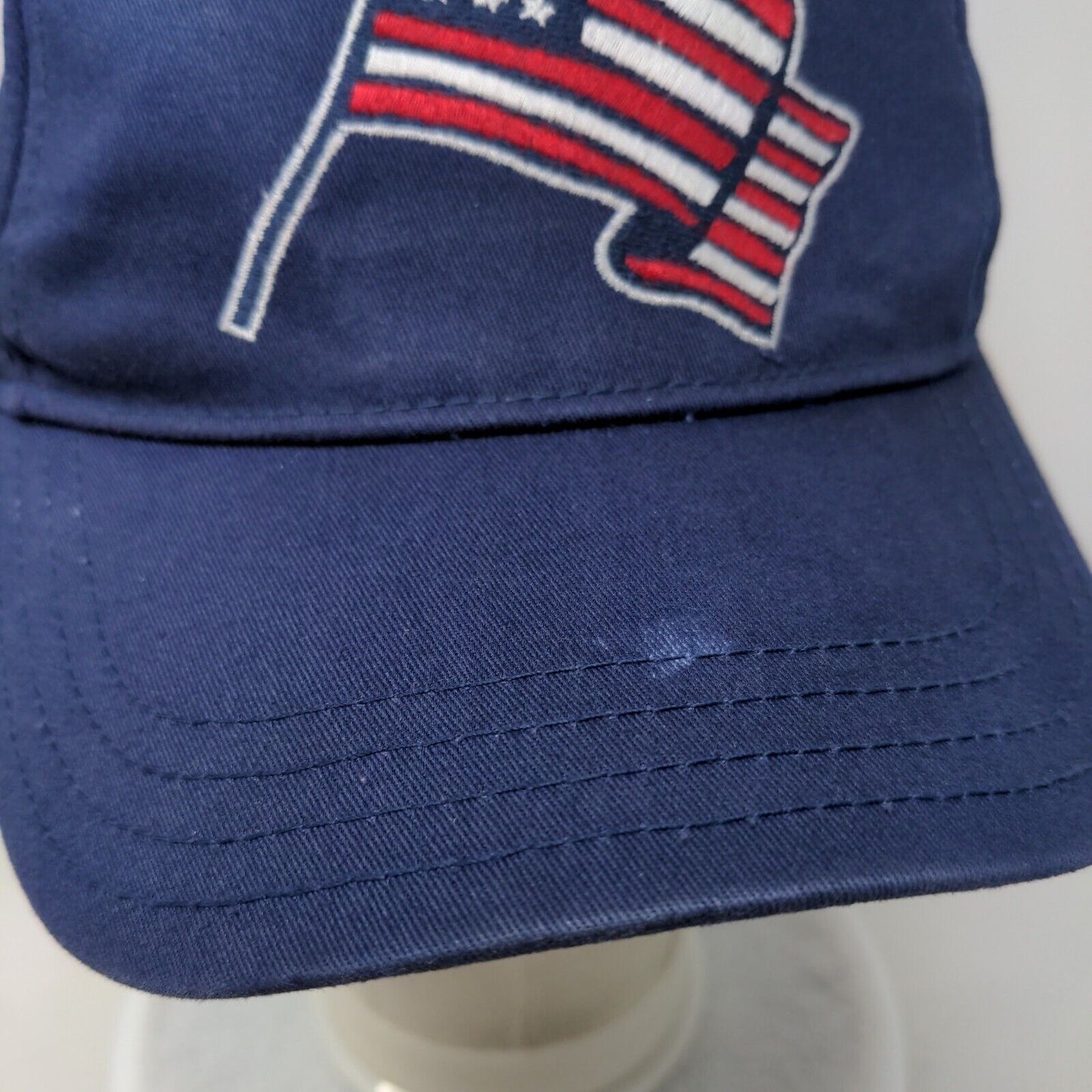 American Flag Snapback Hat Blue Large Embroidered Adjustable Gymboree