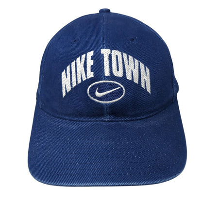 Nike Town Strapback Hat Blue One Size Adjustable USA Swoosh Embroidered