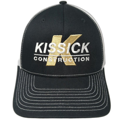 Richardson Trucker Hat Black White Gold One Size Kissick Construction Logo Hat