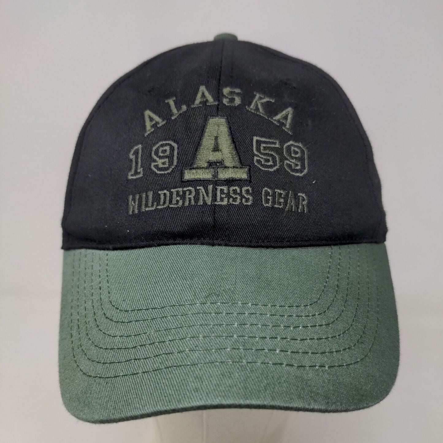 Dockside Exclusive Men's Strapback Hat Black Green Alaska Wilderness Gear Logo