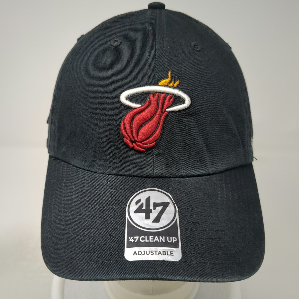 Miami Heat NBA '47 Baseball Cap Black One Size Strapback Embroidered Logo Hat