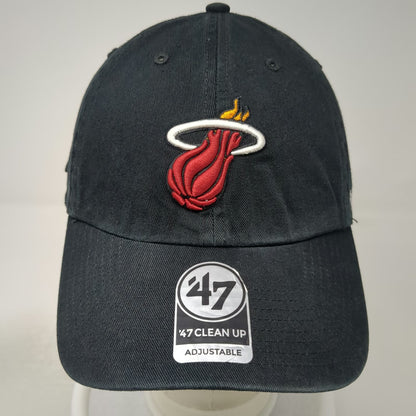 Miami Heat NBA '47 Baseball Cap Black One Size Strapback Embroidered Logo Hat