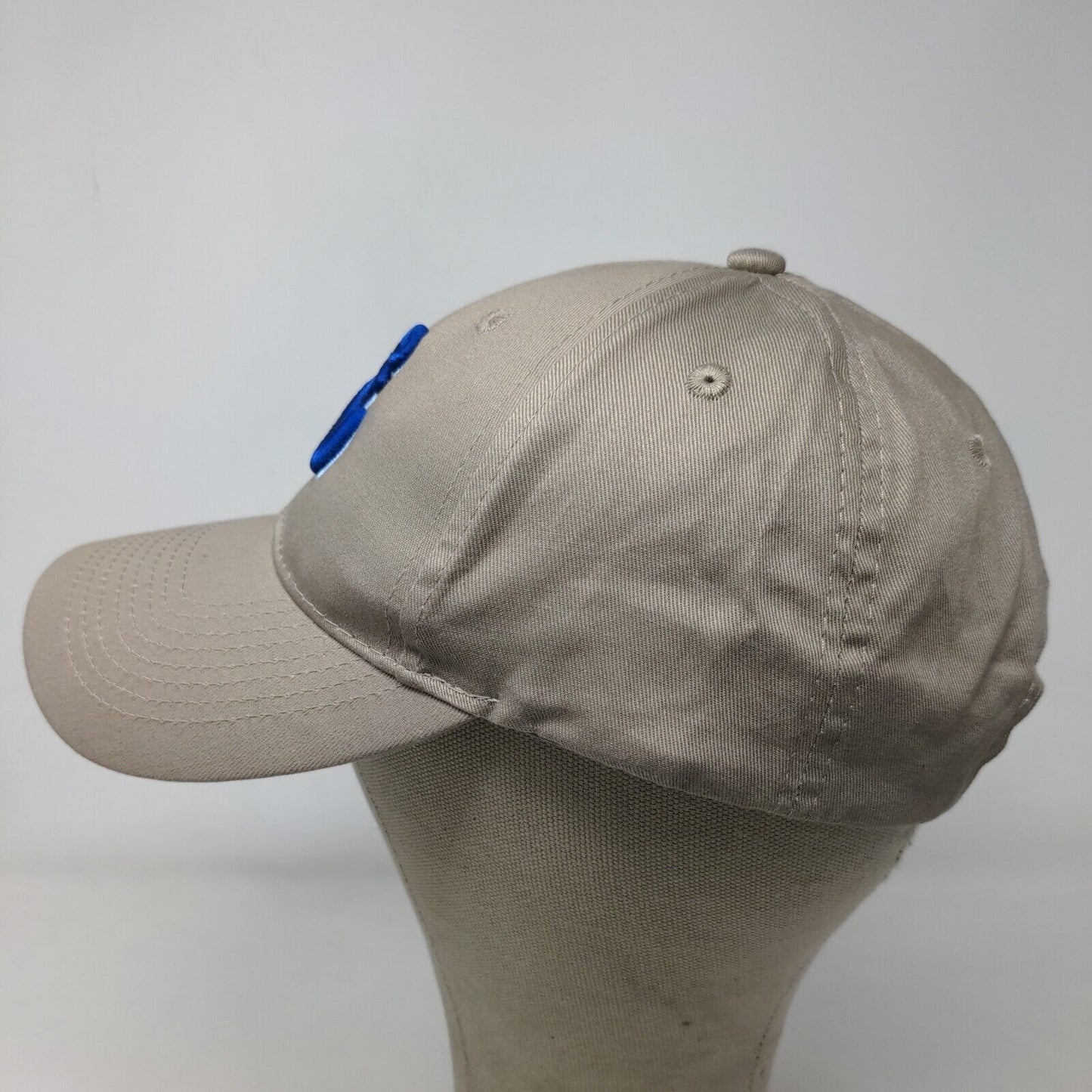 Port & Company Men's Strapback Hat Tan Adjustable Embroidered Logo 100% Cotton