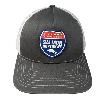 Salmon Superhwy Patch Snapback Trucker Hat Gray One Size Mesh Back