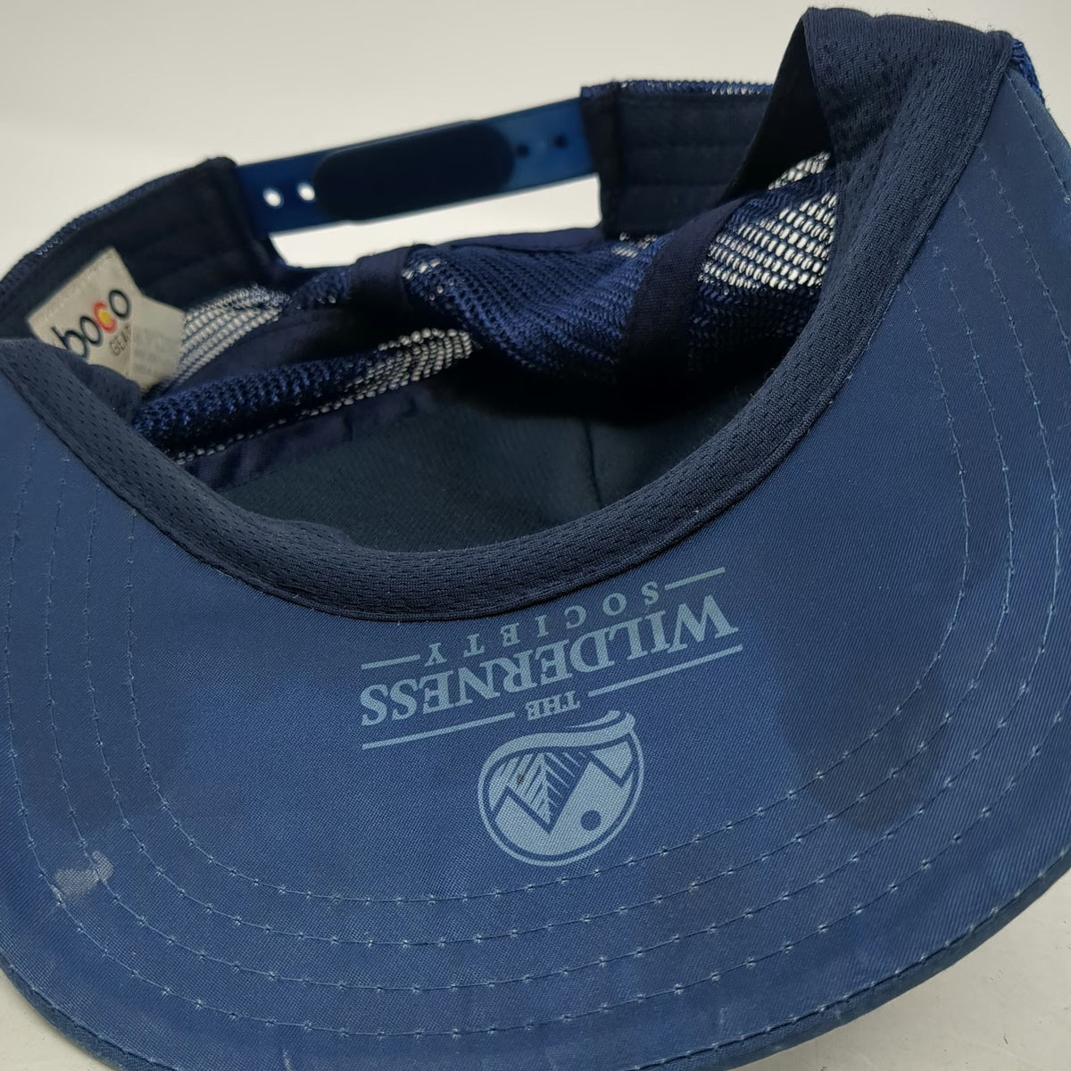 Boco Gear Trucker Hat Blue One Size Our Wild Mountain Graphic Wilderness Society