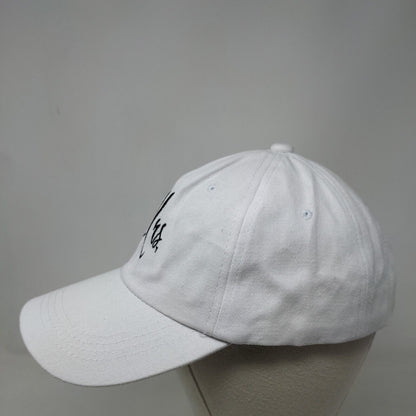 Mrs. Slideback Hat White One Size Adjustable Embroidered Vented Holes Cotton