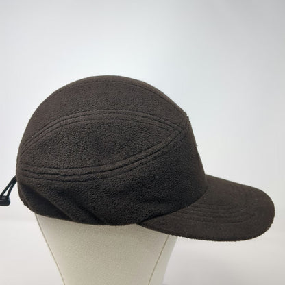 Stussy Baseball Cap Brown One Size Fleece 5 Panel Embroidered Logo Toggle Hat