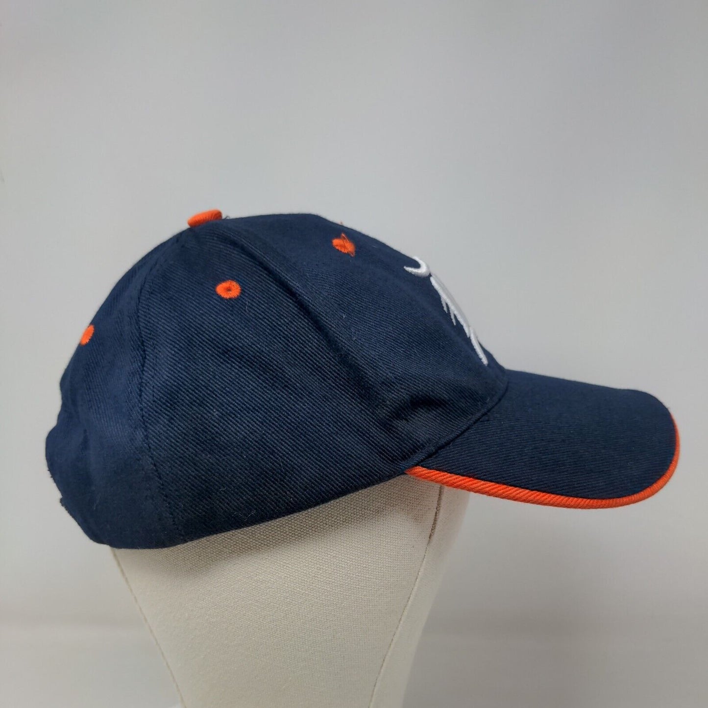 MLB Men's Strapback Hat Blue Size OS Embroidered Detroit Tigers Logo Cotton