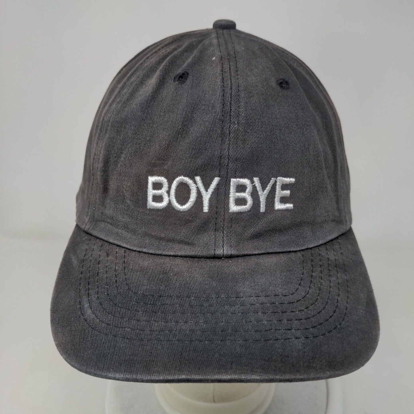 Boy Bye Slideback Hat Black One Size Adjustable Embroidered 6 Panel