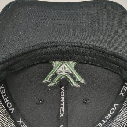 Vortex Trucker Hat Black One Size Mesh Back Snapback Logo Hunting Shooting Cap