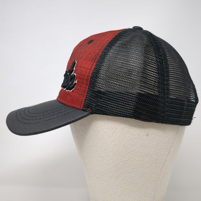 K&D Premium Trucker Hat Red Black One Size Puerto Vallarta Embroidery Mesh Back