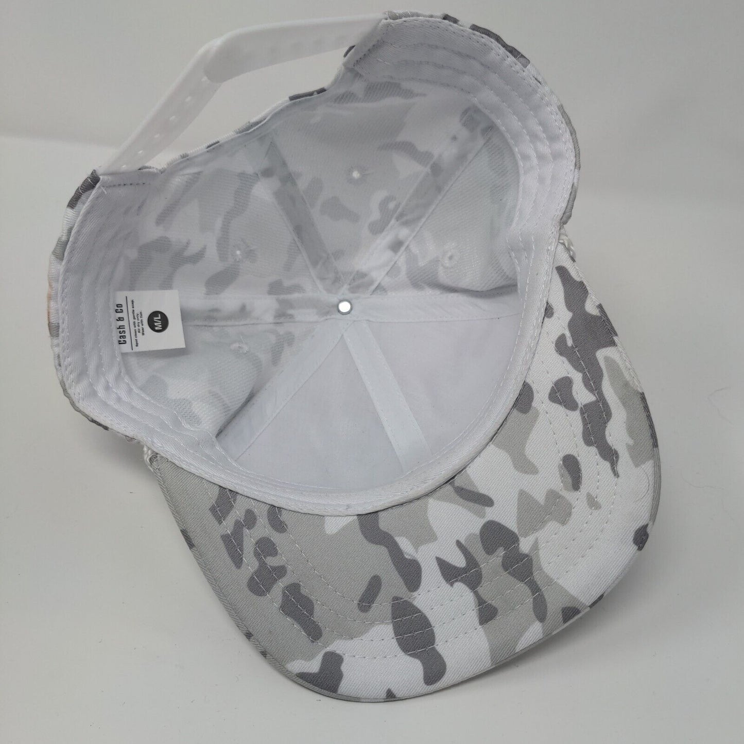 Cash & Co. Snapback Hat Camouflage M/L Adjustable Embroidered 6 Panel Rope