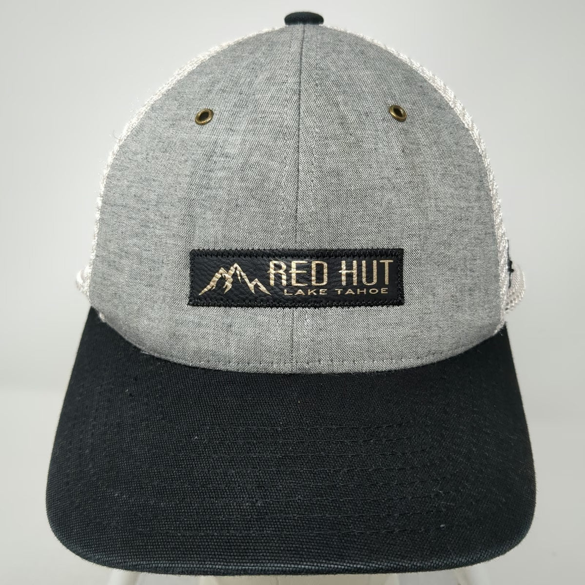 Zephyr Baseball Cap Gray Black One Size Lake Tahoe Red Hut Mesh Snapback Hat