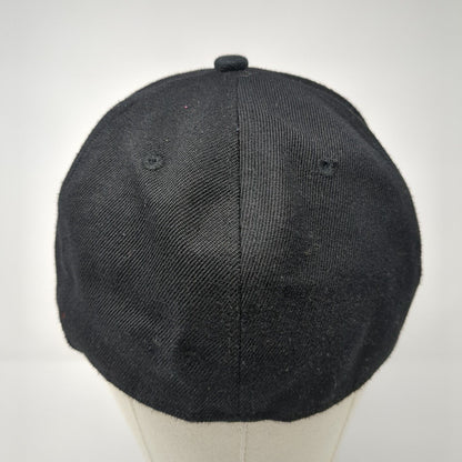 DC Fitted Hat Black 7 1/2 Embroidered Logo Solid Vent Holes L.O.G.R