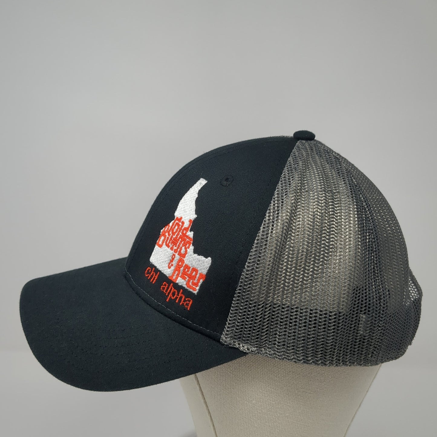 Chi Alpha Snapback Trucker Hat Black One Size Adjustable 6 Panel Mesh Back Otto
