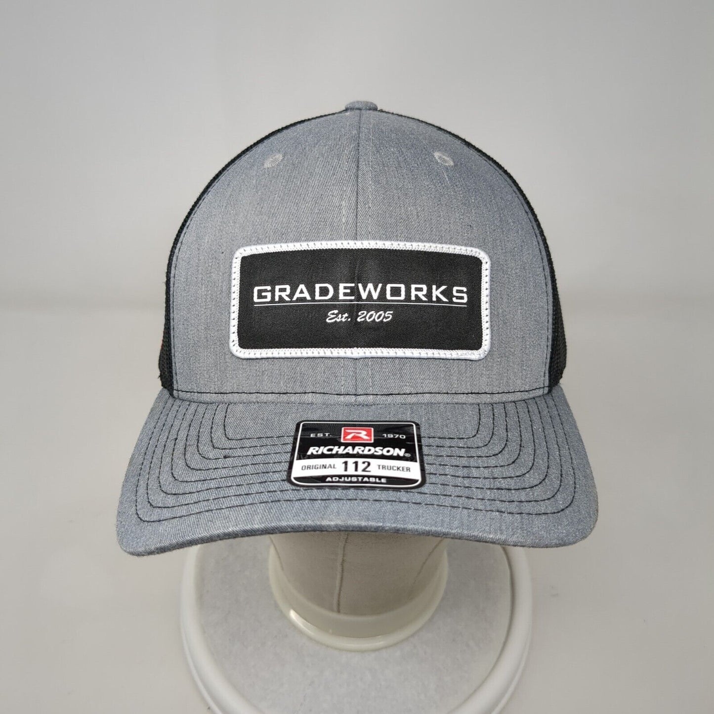 Gradeworks Est. 2005 Snapback 112 Trucker Hat Gray OS Mesh Back Richardson