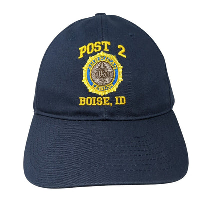 American Legion Post 2 Boise ID Strapback Hat Blue OSFA Bayside 6 Panel