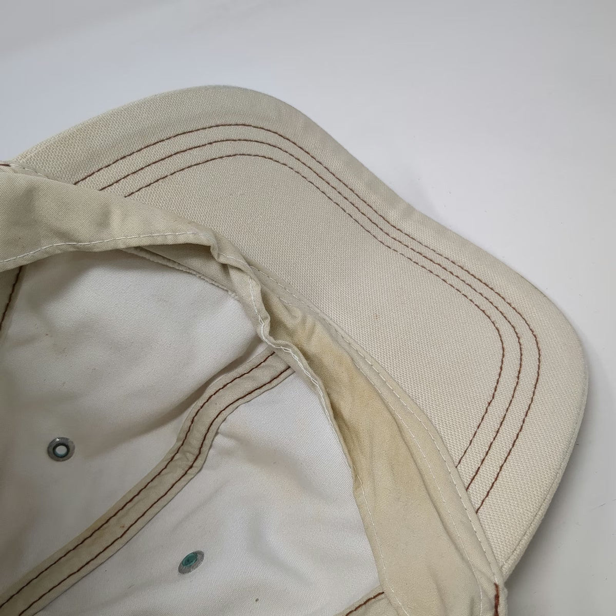 Gap Baseball Cap Beige L Contrast Stitching Elastic Back Cotton Hat