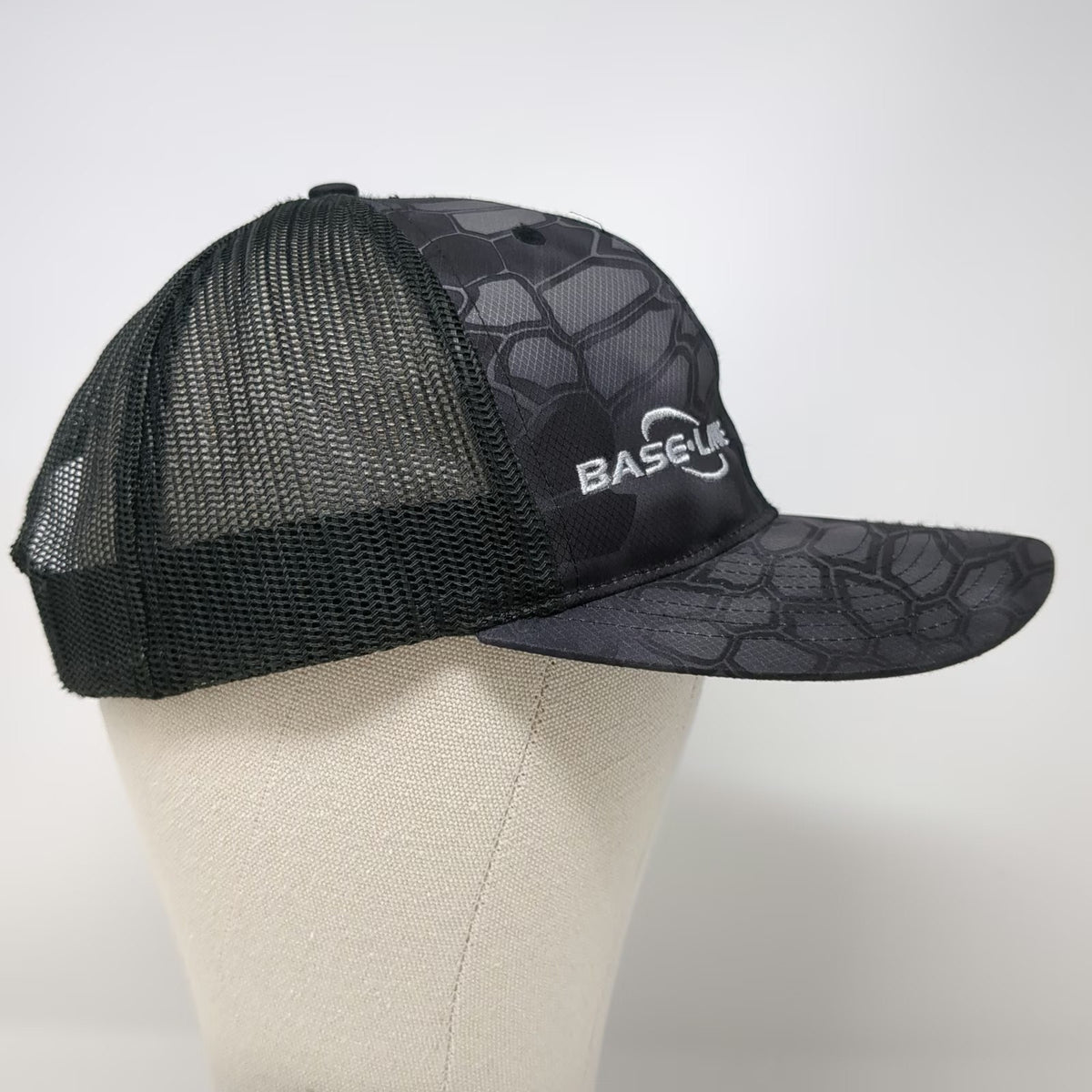 Richardson Trucker Hat Gray One Size Camo Base Line Snapback Mesh Polyester Cap