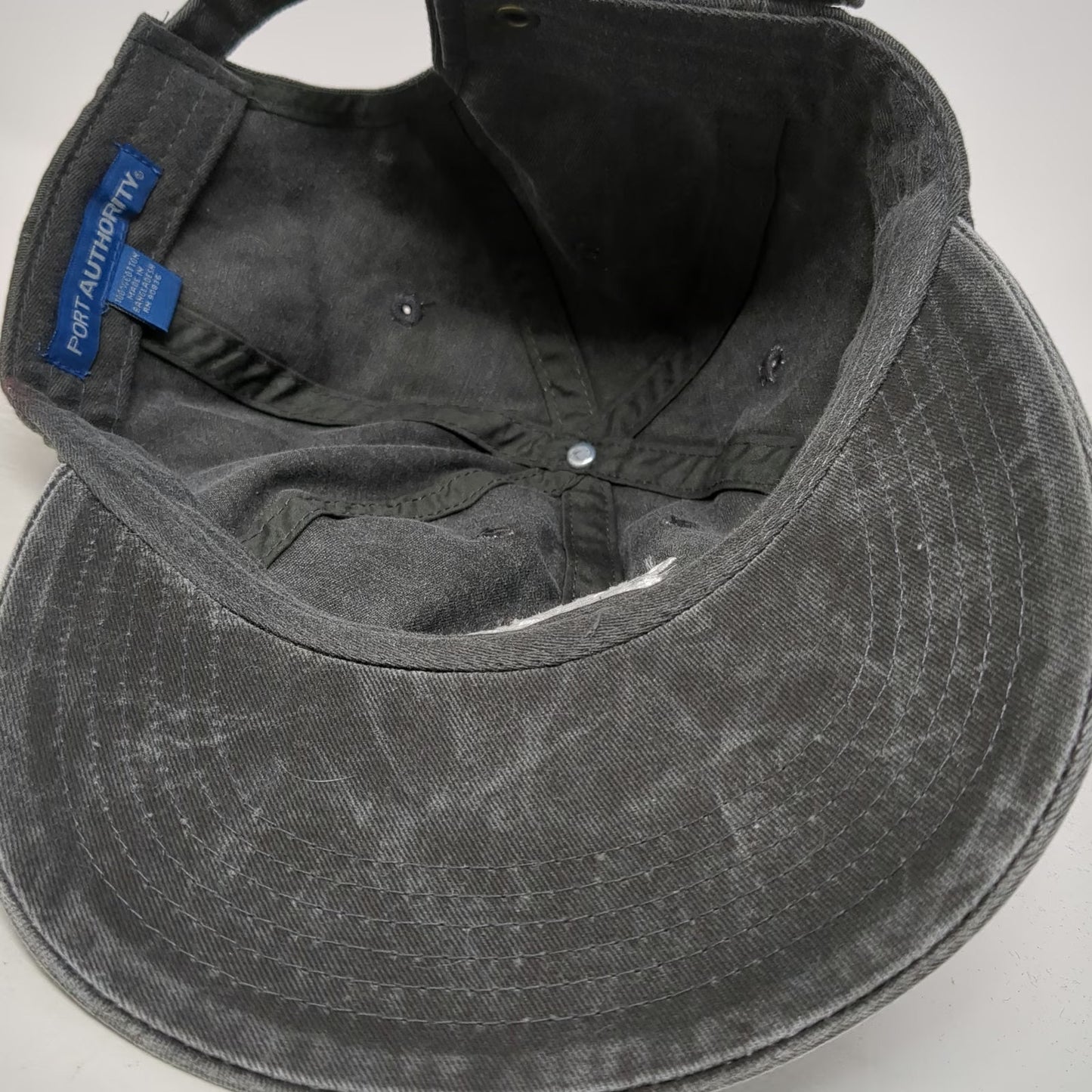 Port Authority Baseball Cap Gray One Size Slideback Unstructured Cotton Logo Hat