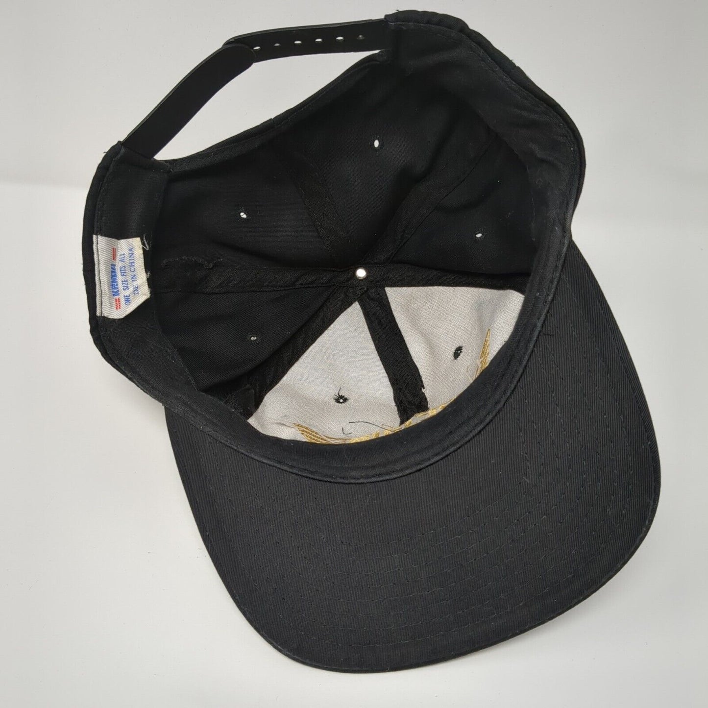 Top Gun Snapback Hat Black OSFA Adjustable Embroidered Solid 6 Panel