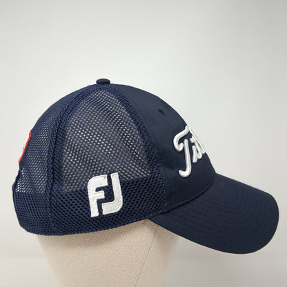 Titleist Snapback Trucker Hat Blue One Size Mesh Back Solid Adjustable