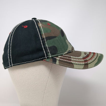 Outdoor Cap Baseball Cap Green Black Red One Size American Flag Camo Patch Hat