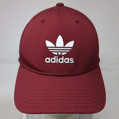 Adidas Snapback Red One Size Perforated Trefoil 3D Logo Gray Undervisor Hat