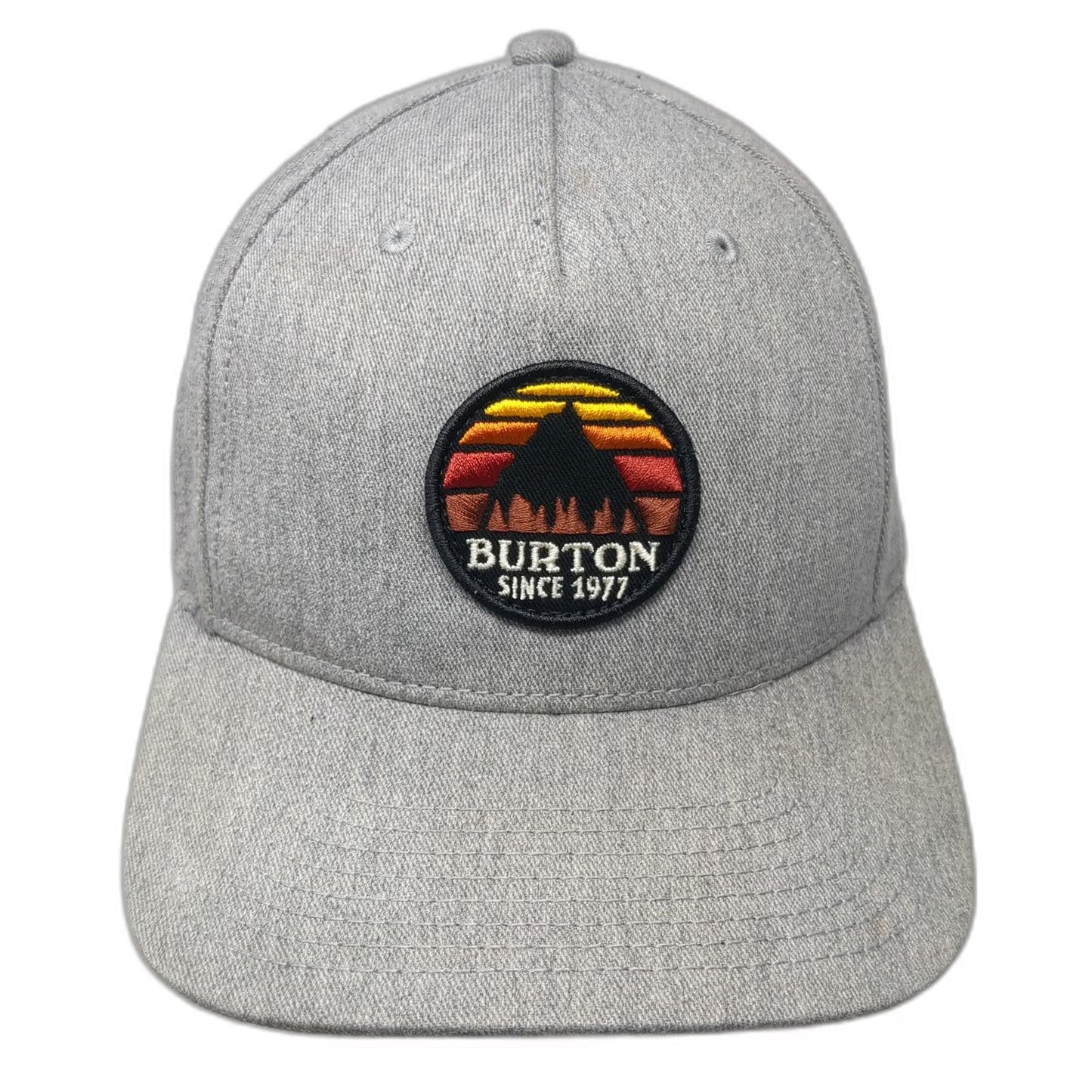 Burton 5 Panel Gray One Size Mountain Sunset Patch Snapback Hat High Profile