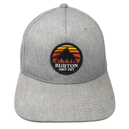 Burton 5 Panel Gray One Size Mountain Sunset Patch Snapback Hat High Profile