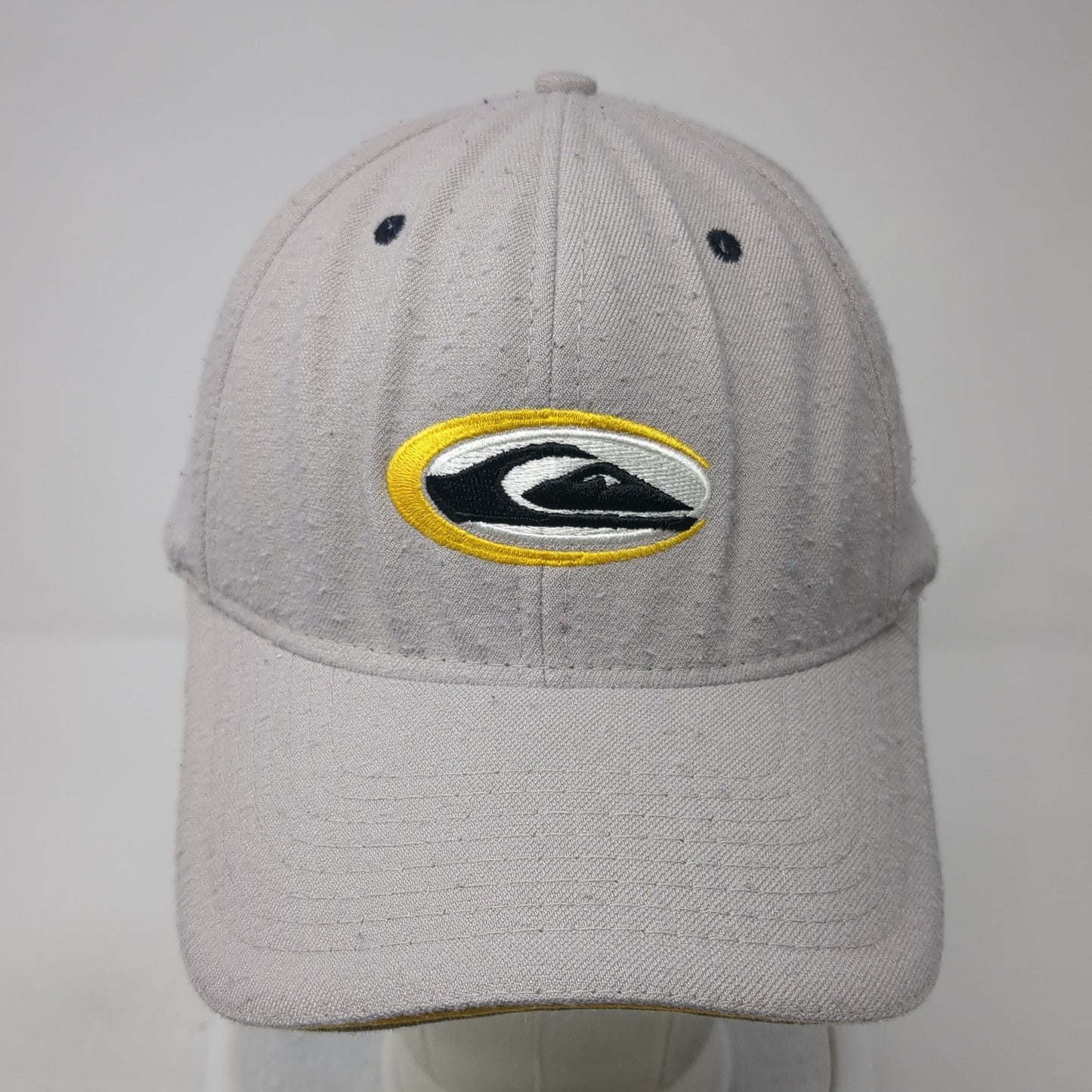 Quiksilver Fitted Hat Gray One Size Embroidered Logo Stretch 6 Panel